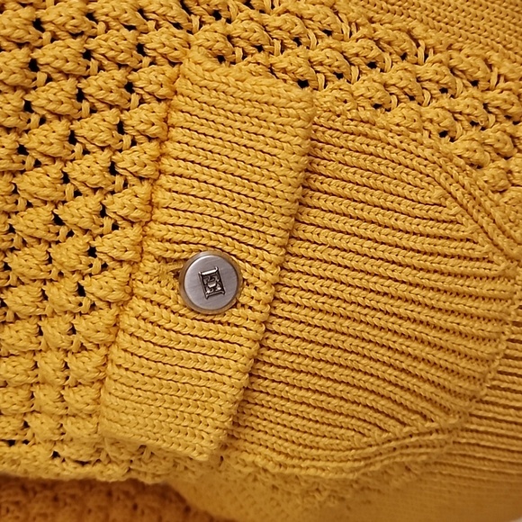 Escada Italy Silk Cotton Cardigan Stunning Yellow Size 38 US S - Picture 4 of 12